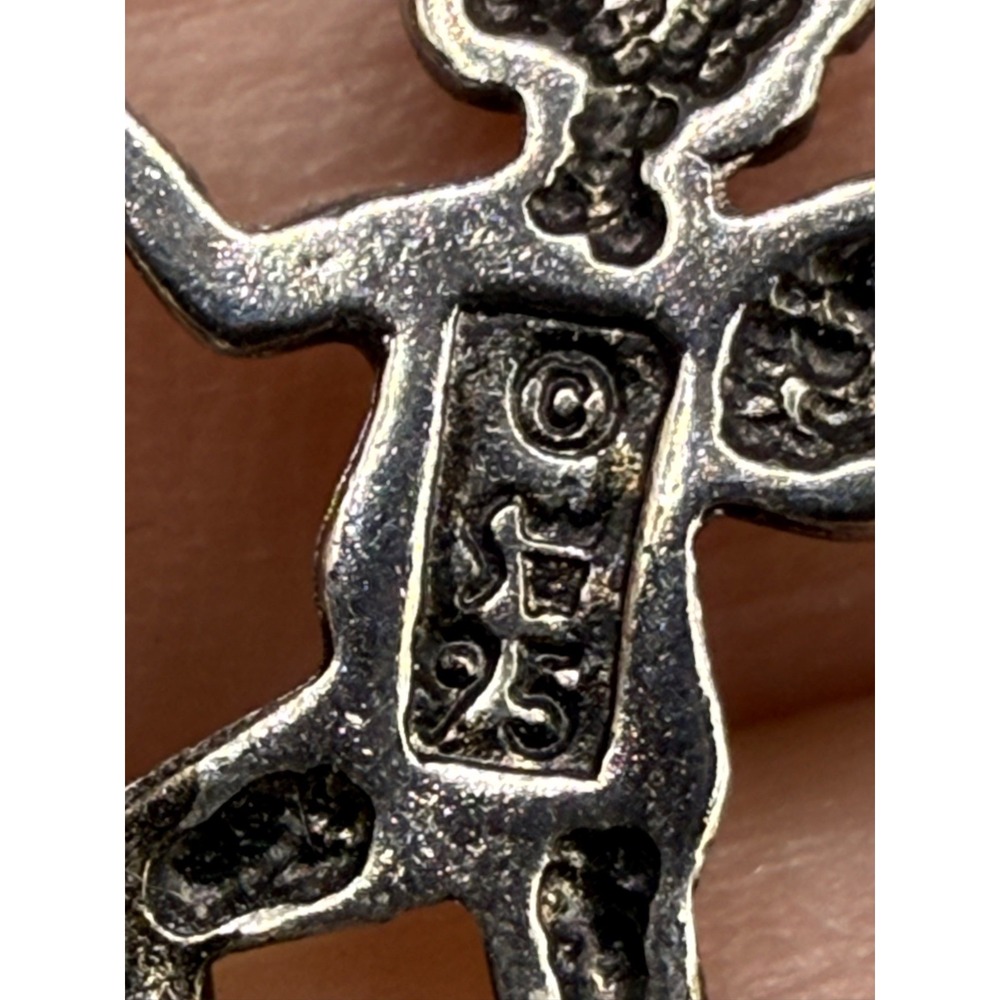 Vintage‎ Necklace Angel Heart Silver Tone Signed 18" - Picture 4 of 9